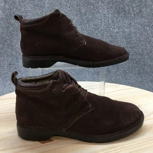 Bass Boots Womens 6.5 M Shirley Ankle Booties Brown Leather Lace Up Round Toe - Picture 1 of 15