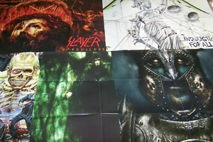 LOT OF 7 POSTERS from SLAYER METALLICA MEGADETH DIMMU BORGIR BATHORY.. 75X54 CM - Picture 1 of 10