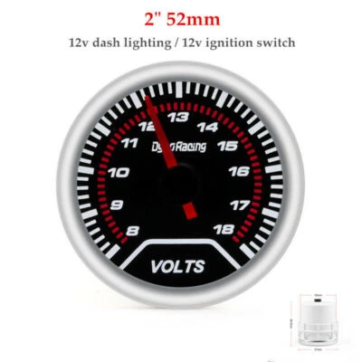 2"52mm 12V Coche Barco 8-16V Voltímetro Voltímetro Medidor de Voltaje Pieza LED Foto 1 de 4