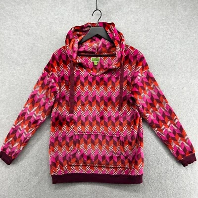 Женский флисовый свитер Vera Bradley размер Small розовый с геометрическими карманами с капюшоном - Изображение 1 из 4