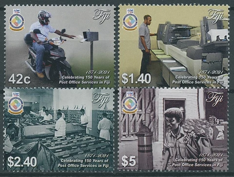 Fiji 2021 MMH Postal Services Stamps Post Office 150 Years Motorcycles 4v Set Cover