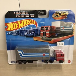2024 Hot Wheels Track Fleet Transformers Optimus Prime Truck Hauler - Picture 1 of 6