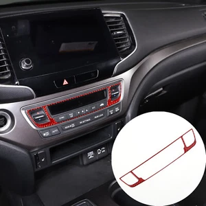Red Carbon Fiber Center AC Panel Sticker Trim for Honda Pilot 2015-2019 - Picture 1 of 13
