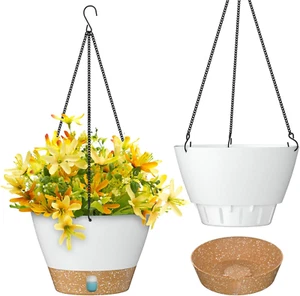 Hanging Planters for Indoor Plants Set of 2 Self Watering Hanging Pots Hanging B - Picture 1 of 8