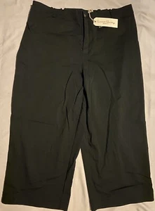 New French Laundry Woman Stretch Black Nylon Capris Casual Cropped Pants Size 2X - Picture 1 of 4