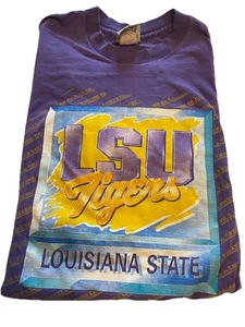 Vintage Muskatnuss Single Stitched LSU Tigers TShirt Made in USA L - Bild 1 von 7