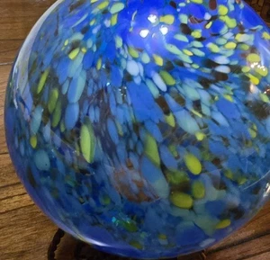 7½" Art Glass 2¼" Opening Orb Ornament Sun Catcher Gazing Decor Ball Add A Light - Picture 1 of 10