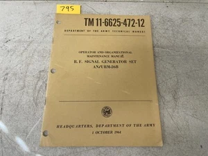 US Army R. F. GENERATOR SYGNAŁU SETAN/URM-26B Instrukcja - Zdjęcie 1 z 8