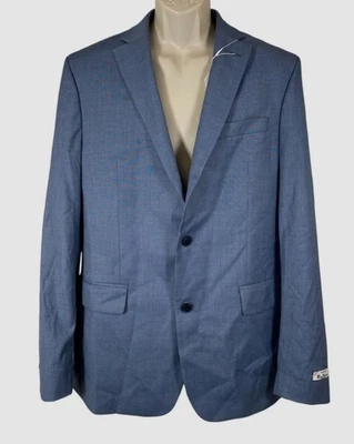 Abrigo deportivo elástico ajustado texturizado azul para hombre Ben Sherman talla 40S Foto 1 de 2