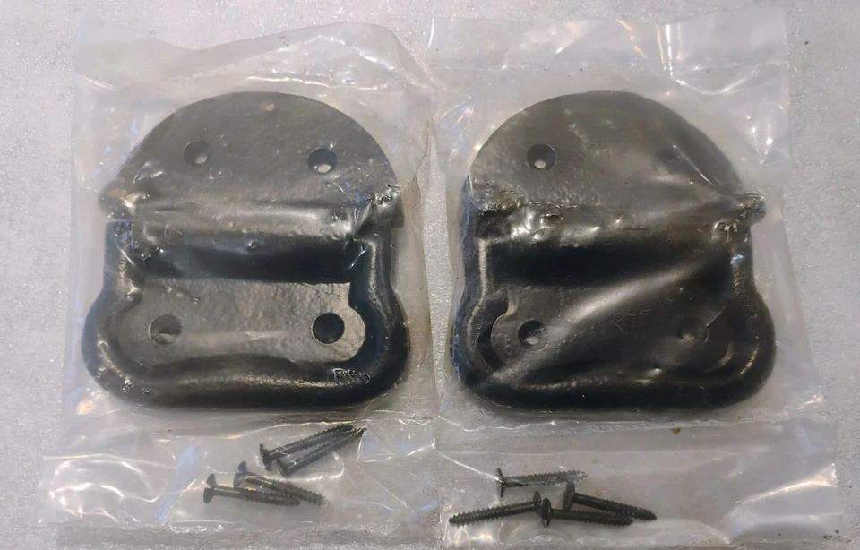 2 New Iron Drop Handle Pulls Handles for Trunk Toolbox Chest  3 1/2" x 3 1/2" - Image 1 of 2