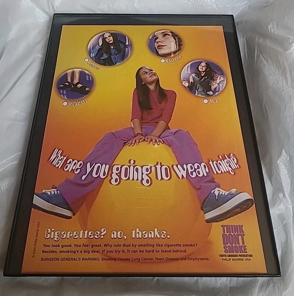 Youth Smoking Prevention PSA Print Ad Framed 2000 8.5X11   - Изображение 1 из 1