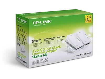 TP-Link Powerline AV600 WLAN TL-PA6030KIT, 3  Port, bis 600 MBit/s, Starter Kit - Bild 1 von 2