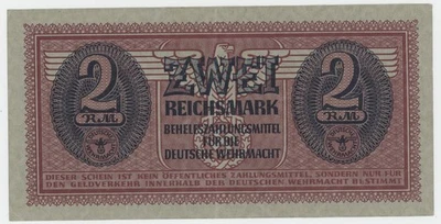Germany 2 Reichsmark ND 1942 Pick M37 XF+ Circulated Banknote WEHRMACHT - Image 1 of 2