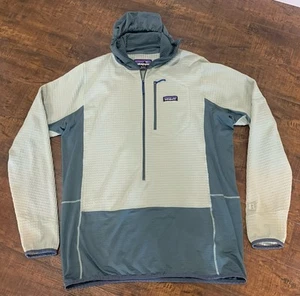 Patagonia R1 Regulador Sudadera con Capucha 1/2 Cremallera Para Hombres XL Rejilla Gofre Polar Pullover Gris - Imagen 1 de 11