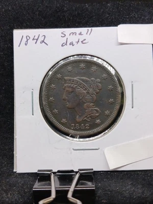 1842 Small Date Large Cent Coin LC34 - Image 1 of 2