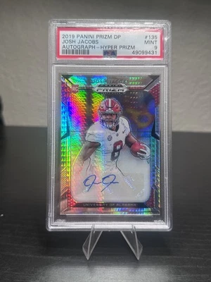 2019 Panini Prizm Draft Picks Josh Jacobs Hyper Prizm Rookie Auto / 75 Packers - Image 1 of 2