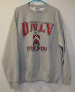 Vintage UNLV Runnin' Rebels Grey Sweater Shirt XL X-Large LEE SPORT MADE IN USA - Picture 1 of 3