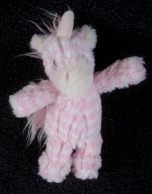 Manhattan Toy Company 5” Mini Tiny Pink Unicorn Plush Toy Stitched Eyes - Image 1 of 4