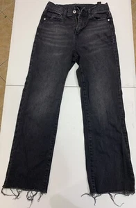Sz 10 Art Class Black Straight Jeans Pants Cut Off - Picture 1 of 4