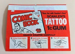 1967 Scanlens Superman Comic Book Tattoo Batman Gum Wrapper Scanlen's like Topps - Bild 1 von 2