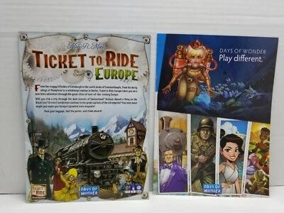 Ticket To Ride Europe Instruction Manual And Days Of Wonder Game Catalog 2019 - Image 1 of 2