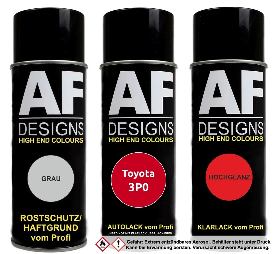 Autolack für Toyota 3P0 Super Red Klarlack Grundierung Spraydose Set - Bild 1 von 1