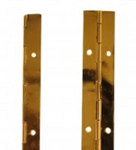 Nuovo 24 X Pianoforte Cerniere Acciaio Placcato Ottone 300mm X 32mm (30.5cm X - Foto 1 di 1