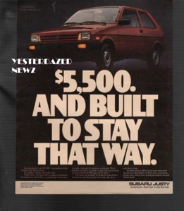 1987  Print Ad for Subaru Justy "$5500 and Built to stay That Way" - Picture 1 of 2