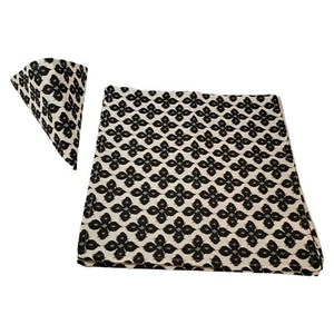 Elrene Fashions Home Black And Cream Flower Print 17x17 Dinner Napkins Set Of 6 - Picture 1 of 5