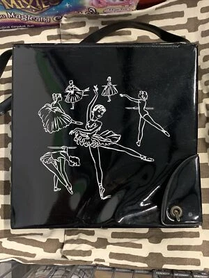 Vintage Ballet Slippers Box Ballerina Carry Case Black Vinyl 1960s-70s Original - Image 1 of 4