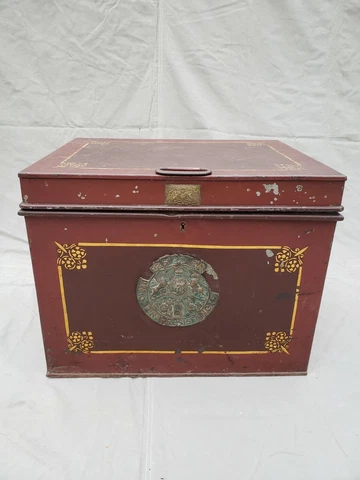 Antique (1849) English "Milner's Portable Fire Resist Patent 212" Box Cover