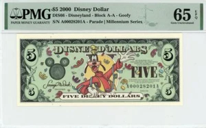 2000 $5 Disney Dollar Goofy Millennium Series PMG 65 EPQ (DIS66) - Picture 1 of 2