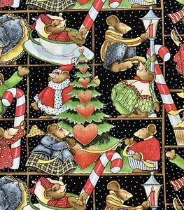 VTG Celebrate Your Socks Off Beth Yarbrough Daisy Kingdom Fabric Christmas BTY - Picture 1 of 5