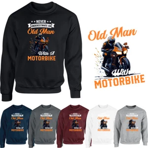 Sudadera de moto para hombre nunca subestimes a un viejo con un jersey de regalo - Imagen 1 de 16