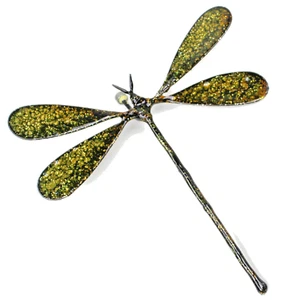 Libelle mini mit Magnet Deko-Kühlschrankmagnet handmade- Sonnenfänger in Gold - Bild 1 von 5