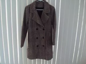 Abrigo a cuadros marrón para mujer talla S/M - Imagen 1 de 5