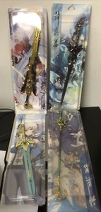 GENSHIN IMPACT SWORD BLADE KEYCHAINS NEW SET OF 4 - Picture 1 of 1