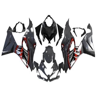 Kit de carenado gris rojo tiburón para carrocería Kawasaki ZX6R 2019-2023 Ninja 636 ZX-6R Foto 1 de 4