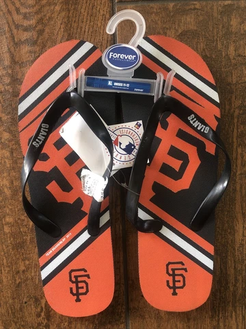 San Francisco Giants Logo Flip Flop Sandals XLarge Sizes 11-12 New MLB License Cover