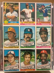 1976 Topps Uncut sheet with #355 Steve Carlton Ron Cey amazing chance at PSA 10