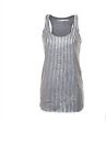 Embellished Sequin Party Occasion Evening  Nice Top Vest 10 Grey/Silver
