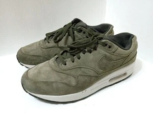 Nike Air Max 1 Premium Olive Green Suede Mens Size 10.5 (875844-301) - Picture 1 of 10