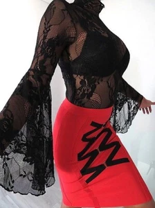 Blusa corporal transparente elástica negra Manosque Original Designer S - Imagen 1 de 12