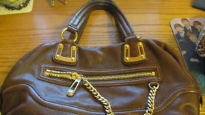 Michael Kors Leather Handbag Satchel Tote Hobo Bag Brown Medium Vintage Great $ - Picture 1 of 6