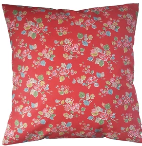 Handmade Cushion Cover in Cath Kidston Red Woodland Rose 16" - Picture 1 of 1