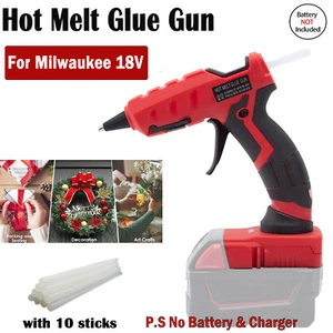 Cordless Hot Melt Glue Gun For Milwaukee 18V Battery For Crafts&Tools DIY Kits - Picture 1 of 10