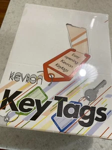 BULK 50 x Kevron Key Tags + Paper Inserts Assorted Colours Key Ring Tag - Picture 1 of 1