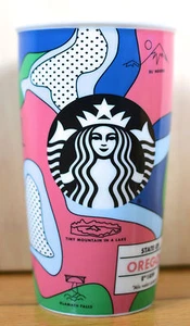 MISPRINT! 2016 Starbucks OREGON Travel Tumbler Ceramic Cup MUG 12 OZ Portland - Picture 1 of 8