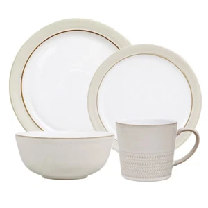 Denby Natural Canvas 4 Piece White Dinnerware 1 Place Setting Plates Bowl Mug - Picture 1 of 3