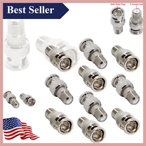 Corrosion-Resistant BNC Male to F Female Coax Couplers - 10-Pack Connector Set - Picture 1 of 8